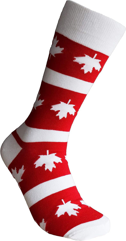 Maple Leaves Canada Unisex Men Women Fun Dress Casual Crew Funny Novelty Socks